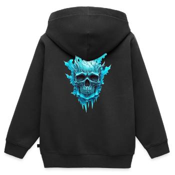 Icy skull - Kids Premium Organic Zip-up Hoodie - black - Back - AI Model Kid Male (0cm)
