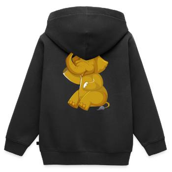 Safari Zoo Animal Safari Zoo - Sweat Premium à capuche zippé enfant bio - noir - Dos - AI Model Kid Male (0cm)