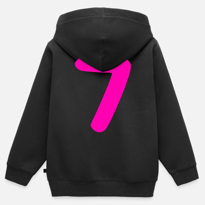 7 ans anniversaire rose - Sweat Premium à capuche zippé enfant bio - noir