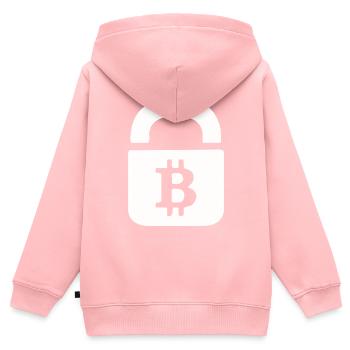 Bitcoin block - Kids Premium Organic Zip-up Hoodie - rose - Back - AI Model Kid Female (0cm)