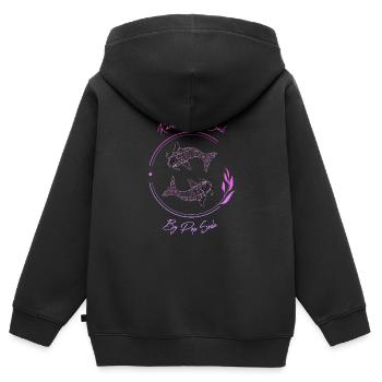 Karma Beach purple fish - Kids Premium Organic Zip-up Hoodie - black - Back - AI Model Kid Male (0cm)