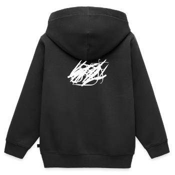 Geschenkidee für kreative Chaoten - Kinder Premium Organic Zip Hoodie - Schwarz - Hinten - AI Model Kid Male (0cm)