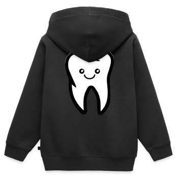 zahn smile - Kinder Premium Organic Zip Hoodie - Schwarz - Hinten - AI Model Kid Male (0cm)