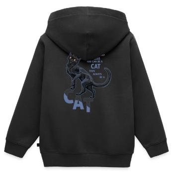 Always be a black cat/ sei eine schwarze Katze - Kinder Premium Organic Zip Hoodie - Schwarz - Hinten - AI Model Kid Male (0cm)