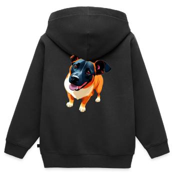 Schäfer Welpe Mischling Hund super süß - Kinder Premium Organic Zip Hoodie - Schwarz - Hinten - AI Model Kid Male (0cm)