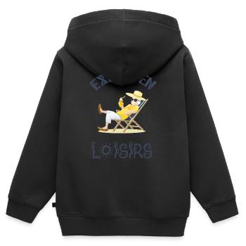 Expert en loisirs - Sweat Premium à capuche zippé enfant bio - noir - Dos - AI Model Kid Male (0cm)