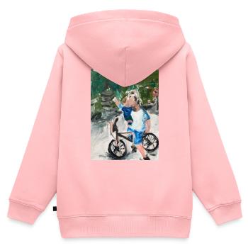 Ensemble / Gemeinsam - Sweat Premium à capuche zippé enfant bio - rose - Dos - AI Model Kid Female (0cm)