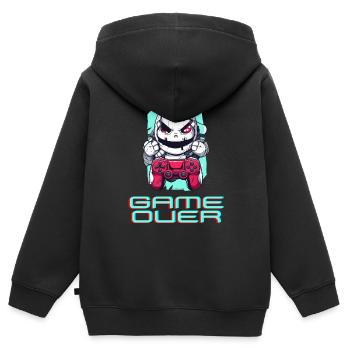 Fin du jeu - Sweat Premium à capuche zippé enfant bio - noir - Dos - AI Model Kid Male (0cm)