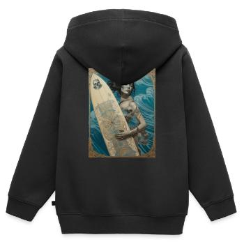 gothic class - Sweat Premium à capuche zippé enfant bio - noir - Dos - AI Model Kid Male (0cm)