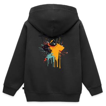 Graffiti Hemd - Kinder Premium Organic Zip Hoodie - Schwarz - Hinten - AI Model Kid Male (0cm)