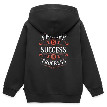 Aus Fehlern lernen - Kinder Premium Organic Zip Hoodie - Schwarz - Hinten - AI Model Kid Male (0cm)