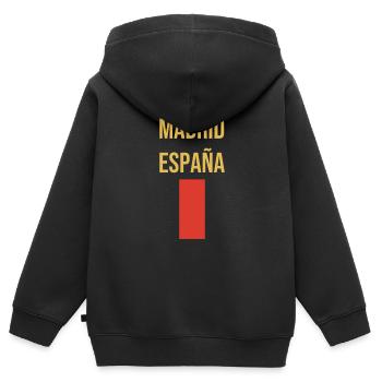 Madrid Spanien Madrid Espana Souvenir Madrid - Kinder Premium Organic Zip Hoodie - Schwarz - Hinten - AI Model Kid Male (0cm)