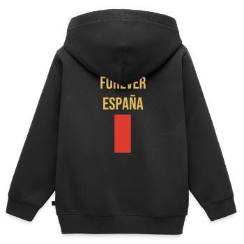 Forever Espana Sempre Spain Für immer Spanien - Sweat Premium à capuche zippé enfant bio - noir - Dos - AI Model Kid Male (0cm)