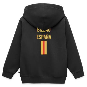 Bilbao Espana Souvenir Hoodie Bilbao - Kinder Premium Organic Zip Hoodie - Schwarz - Hinten - AI Model Kid Male (0cm)