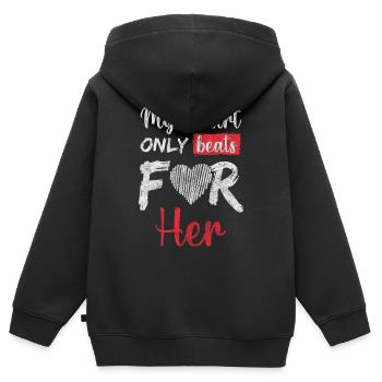 Beziehung Paare Partner - Kinder Premium Organic Zip Hoodie - Schwarz - Hinten - AI Model Kid Male (0cm)