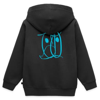 Abstraktes Gesicht auf T-Shirt - Kinder Premium Organic Zip Hoodie - Schwarz - Hinten - AI Model Kid Male (0cm)