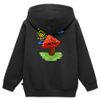 Gift idea for mushroom pickers - Kids Premium Organic Zip-up Hoodie - black - Back - AI Model Kid Male (0cm)