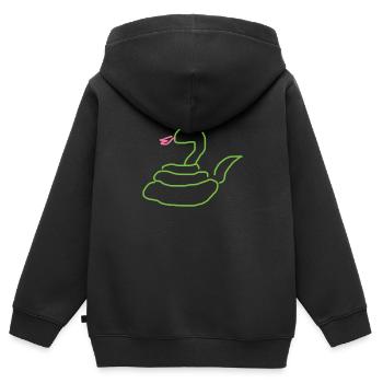 Schlangen Pullover für Kind - Kinder Premium Organic Zip Hoodie - Schwarz - Hinten - AI Model Kid Male (0cm)