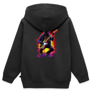 Guitar playing monkey - Kids Premium Organic Zip-up Hoodie - black - Back - AI Model Kid Male (0cm)