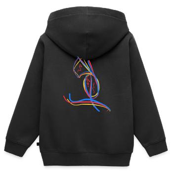Fröhliche Buchstaben - Kinder Premium Organic Zip Hoodie - Schwarz - Hinten - AI Model Kid Male (0cm)