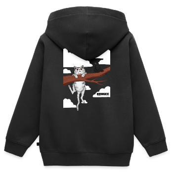 Hang in there 06 - Kinder Premium Organic Zip Hoodie - Schwarz - Hinten - AI Model Kid Male (0cm)