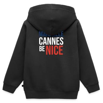 Typisches authentisches Südfrankreich-Souvenir - Kinder Premium Organic Zip Hoodie - Schwarz - Hinten - AI Model Kid Male (0cm)