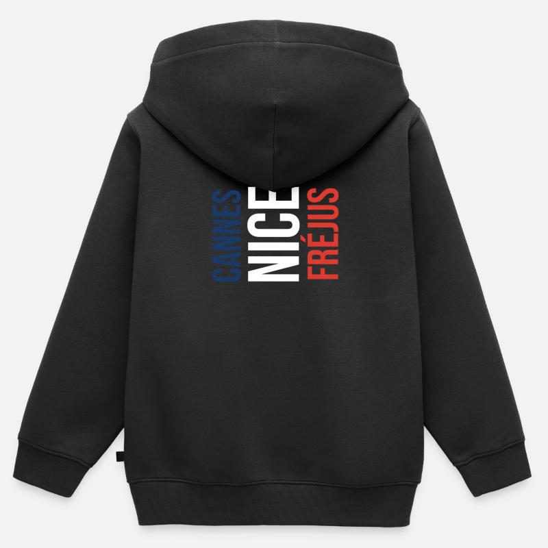 Fréjus Souvenir Andenken Mitbringsel - Sweat Premium à capuche zippé enfant bio - noir