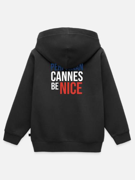 Perpignan Souvenir - Kinder Premium Organic Zip Hoodie - Schwarz