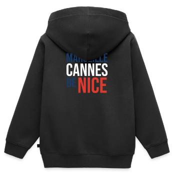 Marseille Cannes be Nice - Kinder Premium Organic Zip Hoodie - Schwarz - Hinten - AI Model Kid Male (0cm)