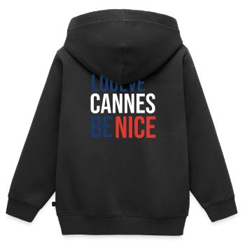 Lodève T-Shirt Souvenir Lodève - Kids Premium Organic Zip-up Hoodie - black - Back - AI Model Kid Male (0cm)