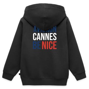 Avignon T-Shirt Souvenir - Kinder Premium Organic Zip Hoodie - Schwarz - Hinten - AI Model Kid Male (0cm)