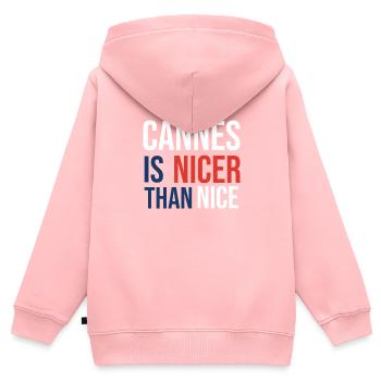 Kreatives Cannes Souvenir - Kinder Premium Organic Zip Hoodie - Rosa - Hinten - AI Model Kid Female (0cm)