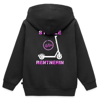 Rentnerin Oma Rente - Kinder Premium Organic Zip Hoodie - Schwarz - Hinten - AI Model Kid Male (0cm)