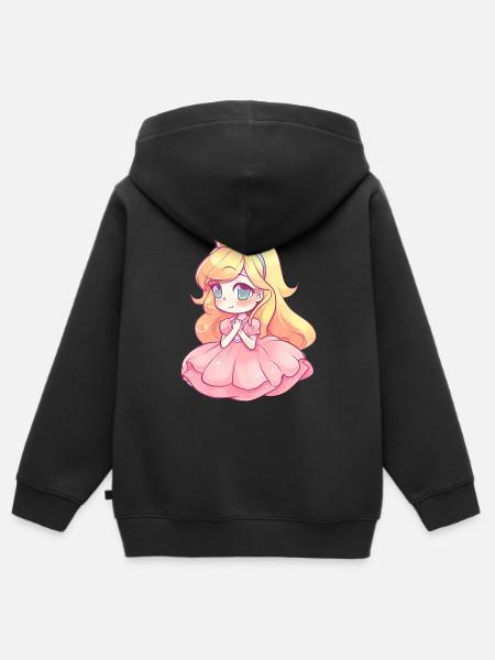Sentez-vous comme des rois dans cet élégant design de princesse - Premium børne zip-hættetrøje økologisk - sort