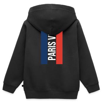 Paris VI Arrondissement du Luxembourg - Sweat Premium à capuche zippé enfant bio - noir - Dos - AI Model Kid Male (0cm)