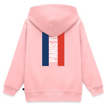 Paris IV - Kinder Premium Organic Zip Hoodie - Rosa - Hinten - AI Model Kid Female (0cm)