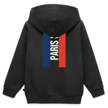 PARIS III - Kids Premium Organic Zip-up Hoodie - black - Back - AI Model Kid Male (0cm)