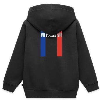 Robe Paris Style Paris VII - Sweat Premium à capuche zippé enfant bio - noir - Dos - AI Model Kid Male (0cm)