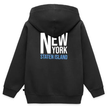 New York Staten Island Souvenir - Kids Premium Organic Zip-up Hoodie - black - Back - AI Model Kid Male (0cm)