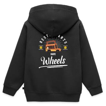 Streetfood Imbiss Essen auf Rädern Food - Kinder Premium Organic Zip Hoodie - Schwarz - Hinten - AI Model Kid Male (0cm)