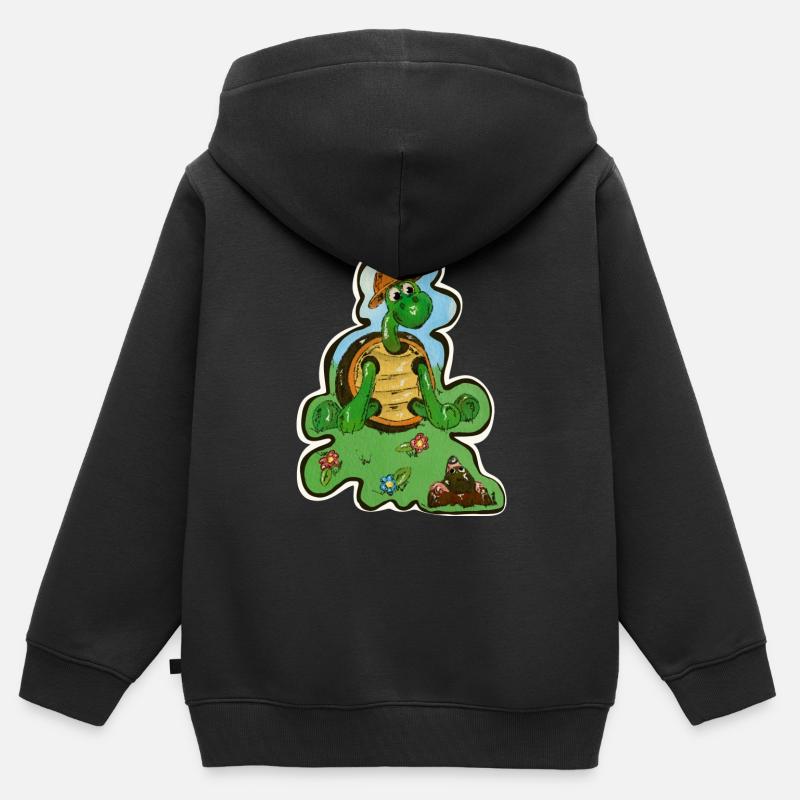 Chill toad - Kids Premium Organic Zip-up Hoodie - black