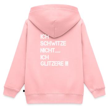 Ich schwitze nicht ich glitzere - Kinder Premium Organic Zip Hoodie - Rosa - Hinten - AI Model Kid Female (0cm)