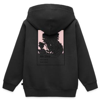 Dahlien Akiko - Kinder Premium Organic Zip Hoodie - Schwarz - Hinten - AI Model Kid Male (0cm)