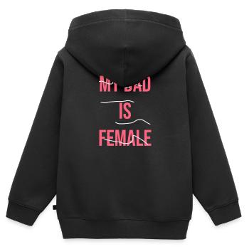 Männliche Mütter und weibliche Väter - Kinder Premium Organic Zip Hoodie - Schwarz - Hinten - AI Model Kid Male (0cm)