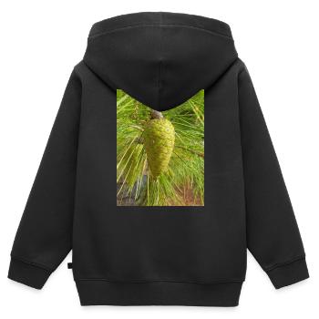 Pin d’Alep aussi Pin de Jérusalem Alep-Kiefer - Sweat Premium à capuche zippé enfant bio - noir - Dos - AI Model Kid Male (0cm)