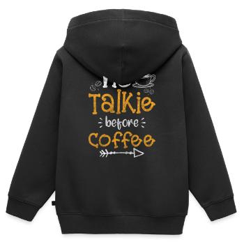Kaffee Frühstück Koffein - Kinder Premium Organic Zip Hoodie - Schwarz - Hinten - AI Model Kid Male (0cm)