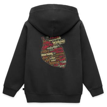 Love Coffee - Kaffee Liebe - Sweat Premium à capuche zippé enfant bio - noir - Dos - AI Model Kid Male (0cm)