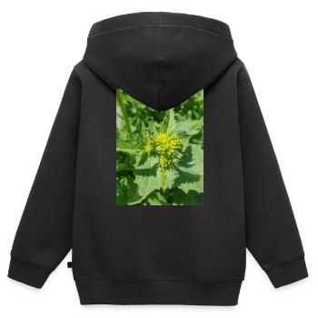 Schwarzer Senf - Kinder Premium Organic Zip Hoodie - Schwarz - Hinten - AI Model Kid Male (0cm)