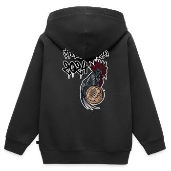 Europameister 2024 // Frankreich // Fußball - Kinder Premium Organic Zip Hoodie - Schwarz - Hinten - AI Model Kid Male (0cm)