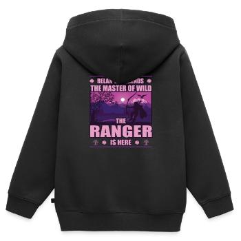 Ranger - Meister der Wildnis: Erkunde die Natur - Kinder Premium Organic Zip Hoodie - Schwarz - Hinten - AI Model Kid Male (0cm)